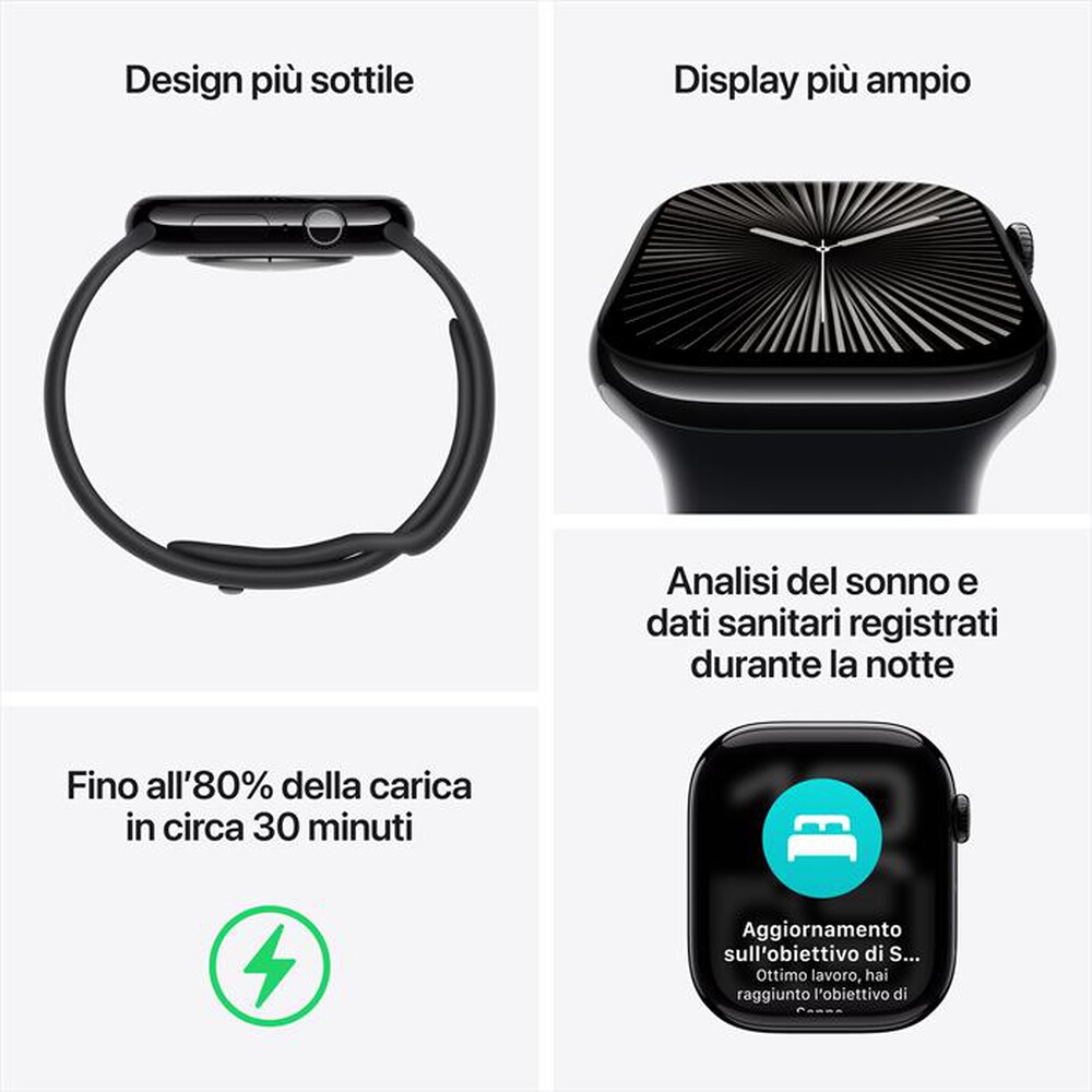 "APPLE - Watch Series 10 GPS 46mm Alluminio-Oro Rosa - Sport Band Rosa M/L"