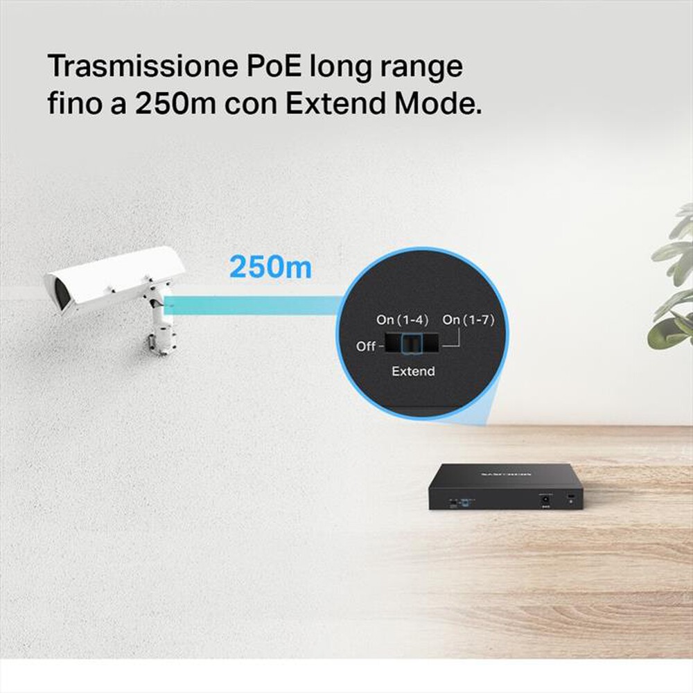 Immagine del prodotto MERCUSYS - 8-PORT GIGABIT DESKTOP SWITCH WITH  4-PORT POE+-nero