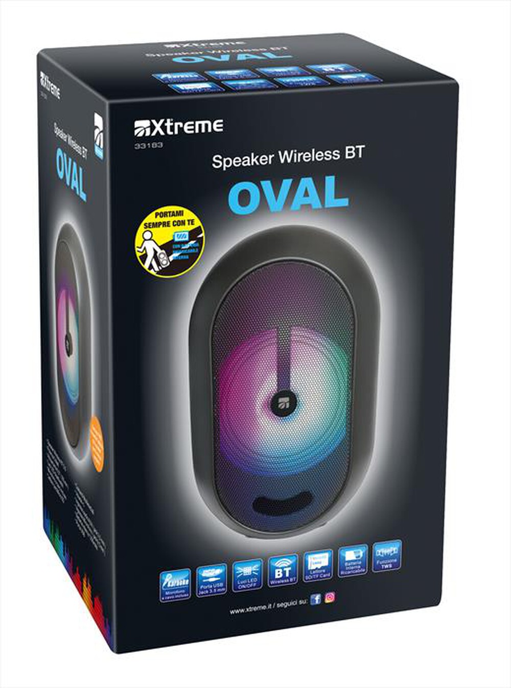 Immagine del prodotto XTREME - SPEAKER WIRELESS BT OVAL-Nero