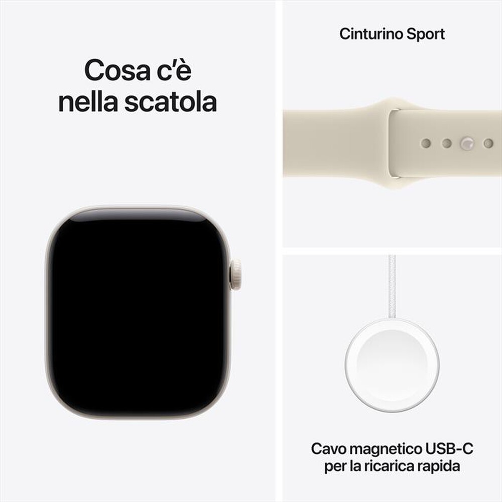 Immagine del prodotto APPLE - Watch Series 12 GPS + Cellular 46mm Ceramica Perla-Sport Band Sabbia - M/L