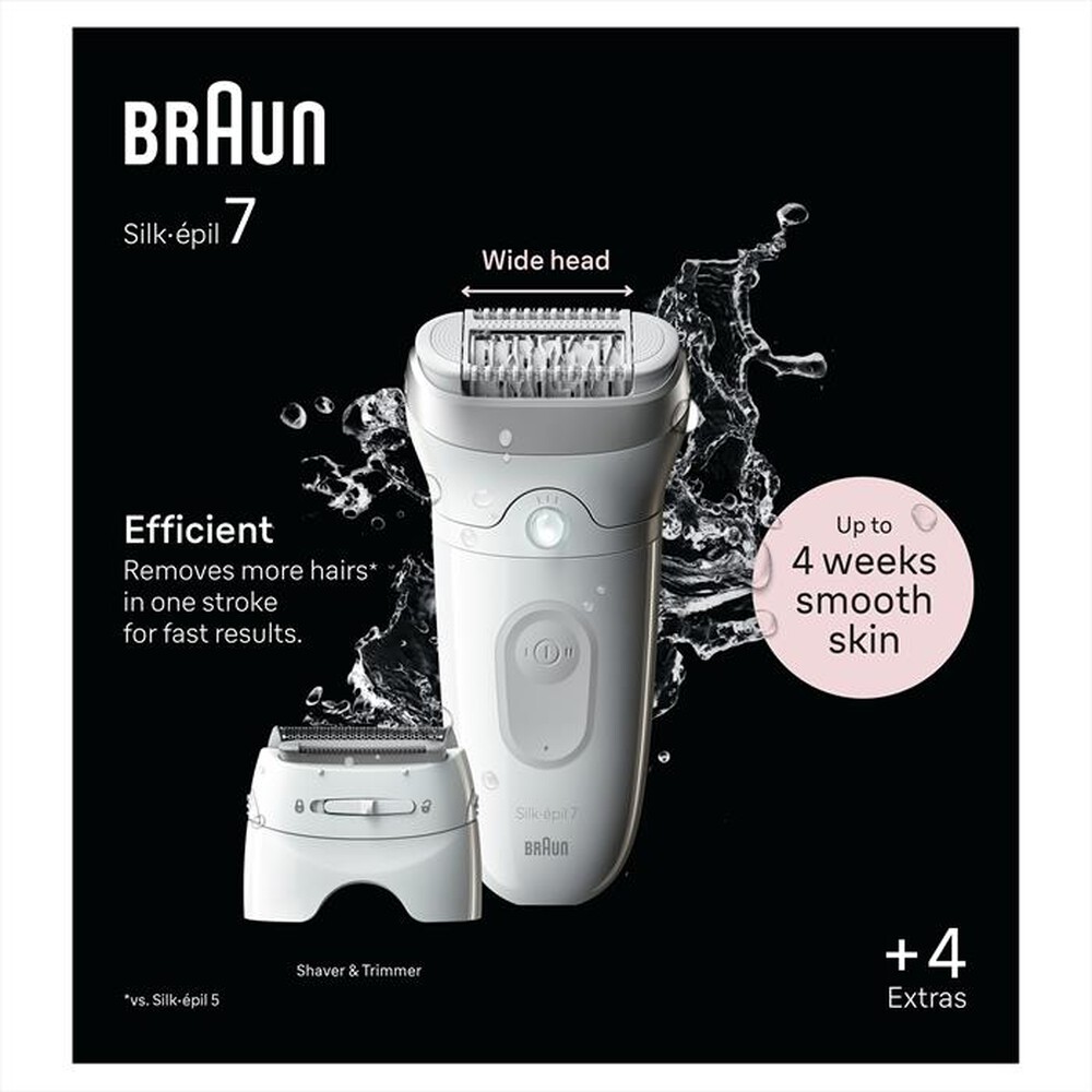 "BRAUN - Epilatore SILK-ÉPIL 7 7-041-BIANCO/ARGENTO"
