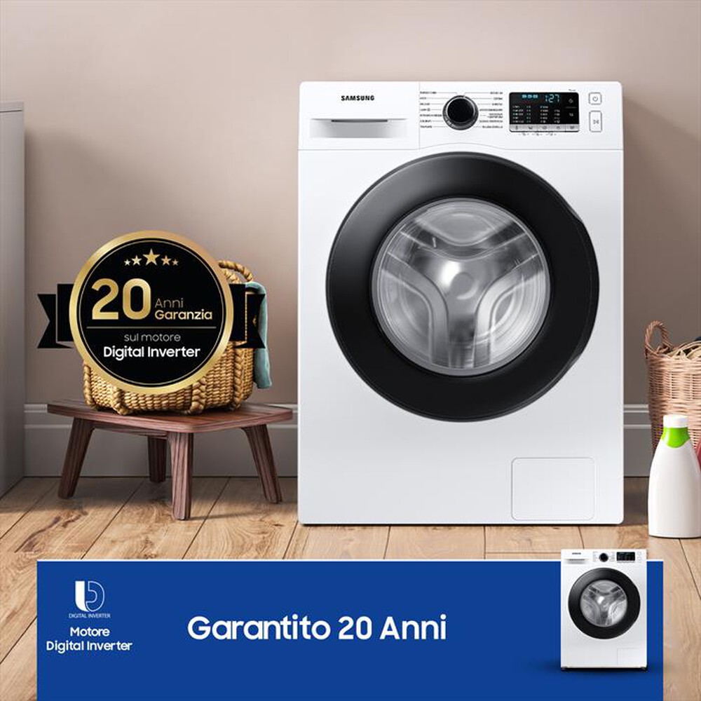 Immagine del prodotto SAMSUNG - Lavatrice WW80AGAS21AEET 8 Kg Classe E-BIANCO OBLO' NERO