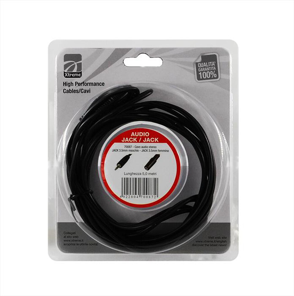 "XTREME - CAVO AUDIO JACK 3.5 STEREO-NERO"