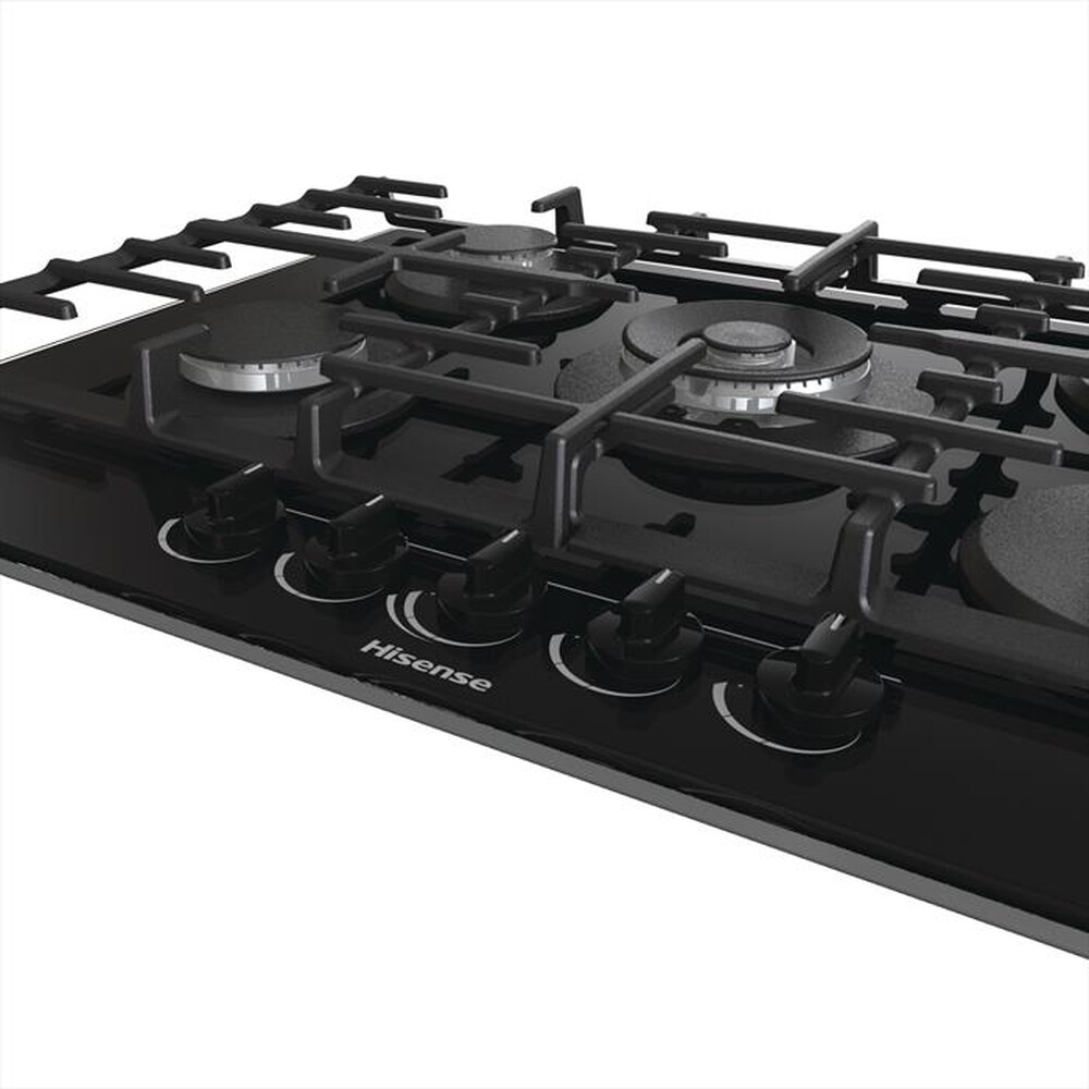 "HISENSE - Piano cottura a gas GG773B 75cm-Vetro Nero"
