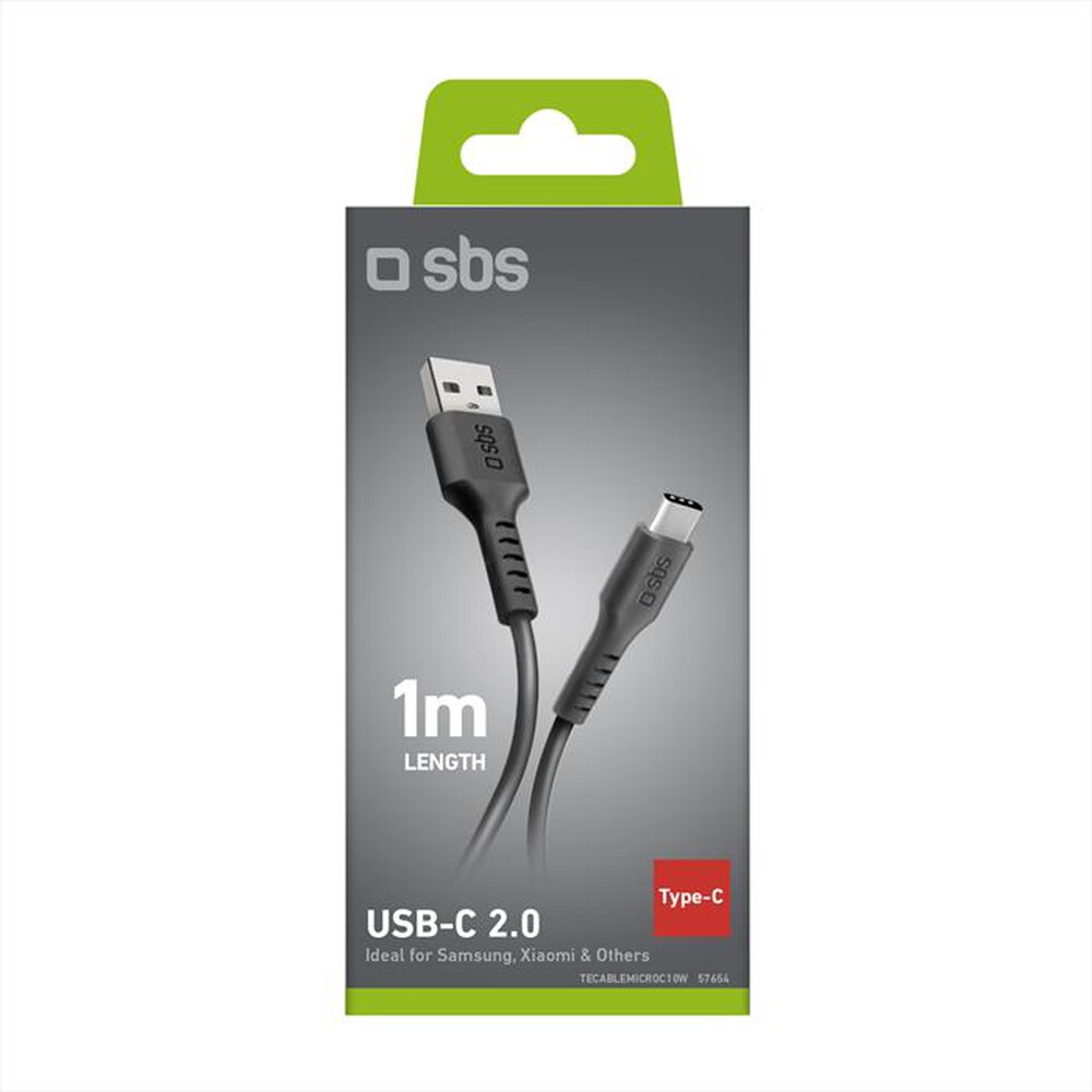 Immagine del prodotto SBS - Cavo USB a USB-C da 1 metro nero-Nero