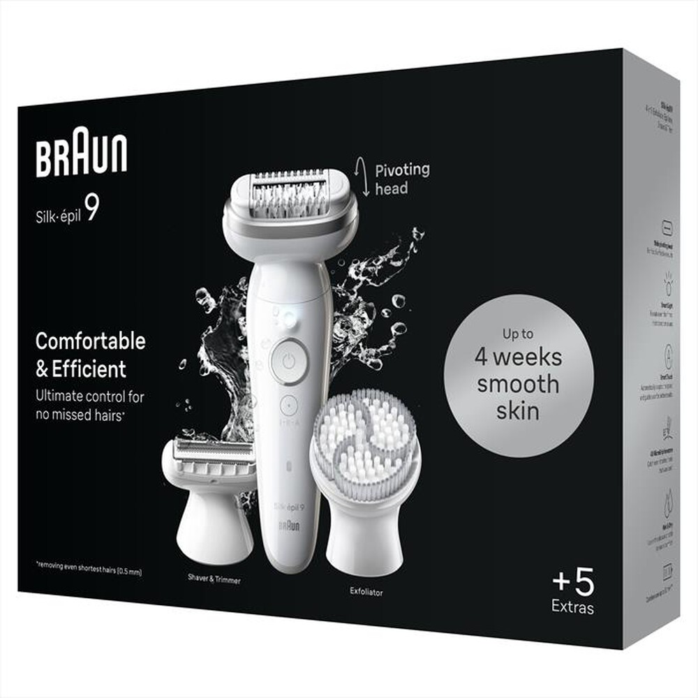 "BRAUN - Epilatore SILK-ÉPIL 9 9-061-BIANCO/ARGENTO"