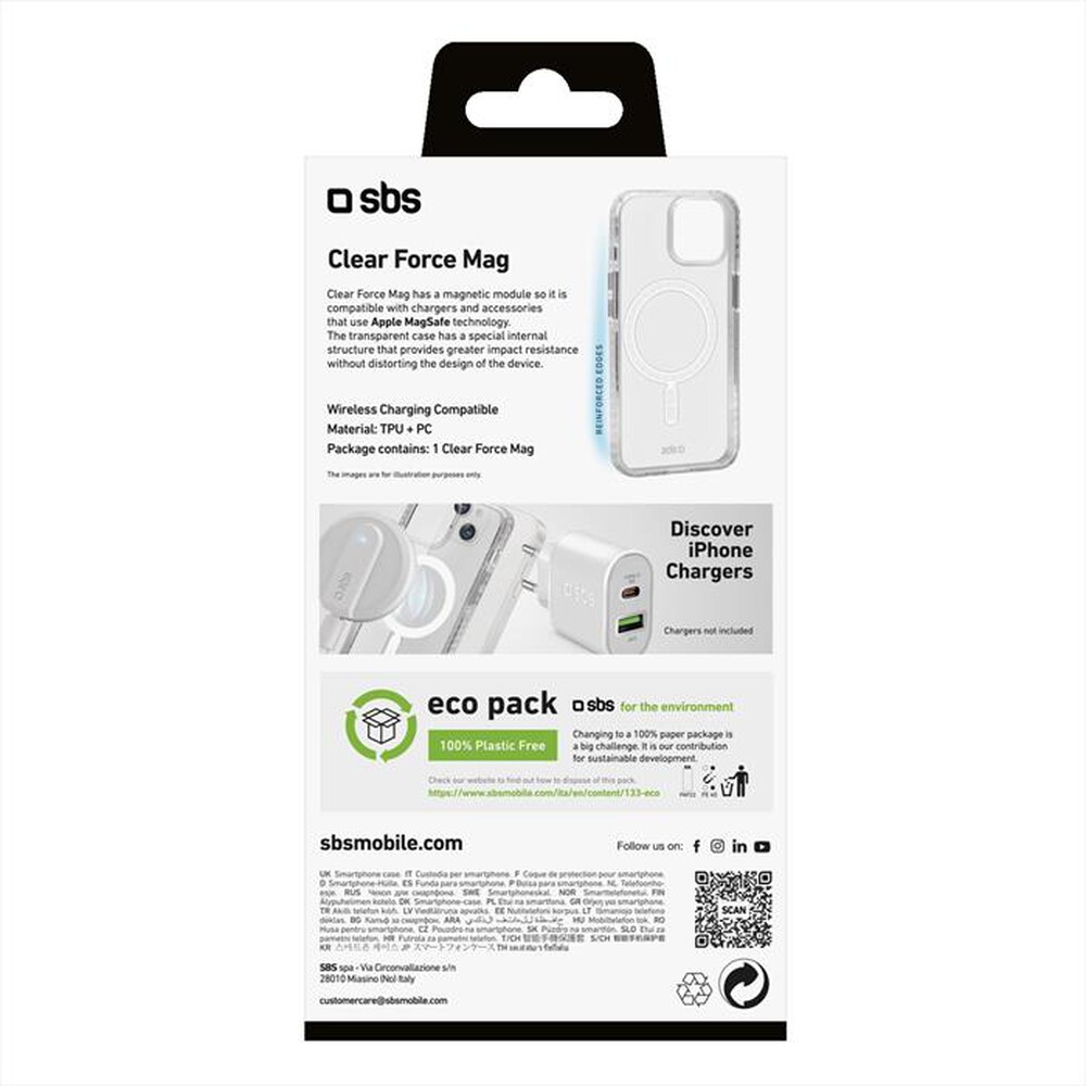 "SBS - Cover TEMAGCOVIP1461T per iPhone 14-Trasparente"