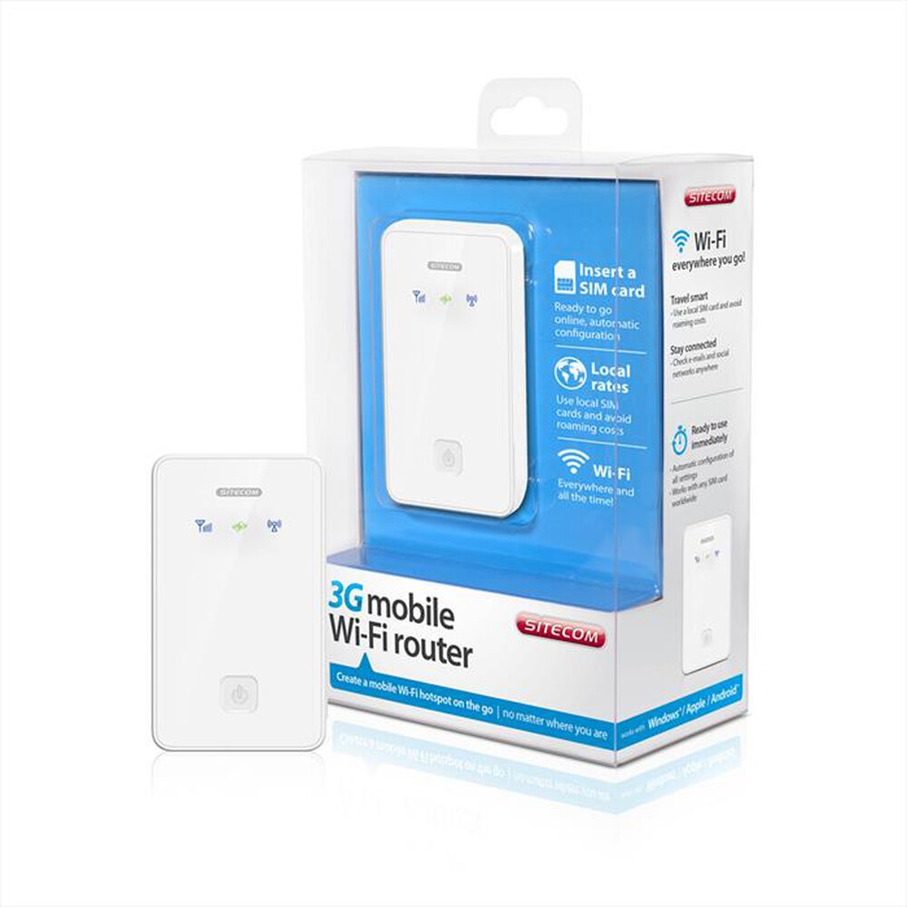"SITECOM - WLM-1000 3G Mobile Wi-Fi Router-Bianco"