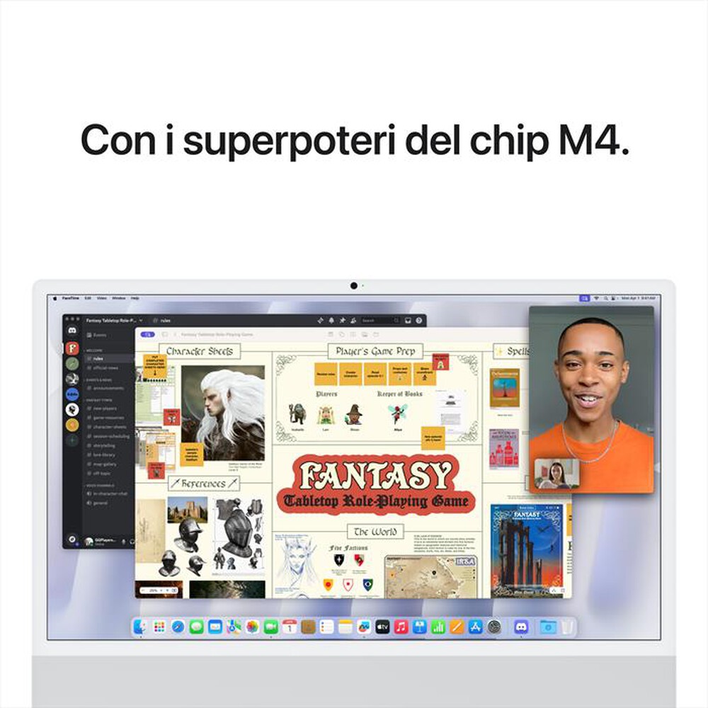 "APPLE - iMac Retina 24\" 4.5K M4 Core 10 CPU 10 GPU 512GB-Argento"
