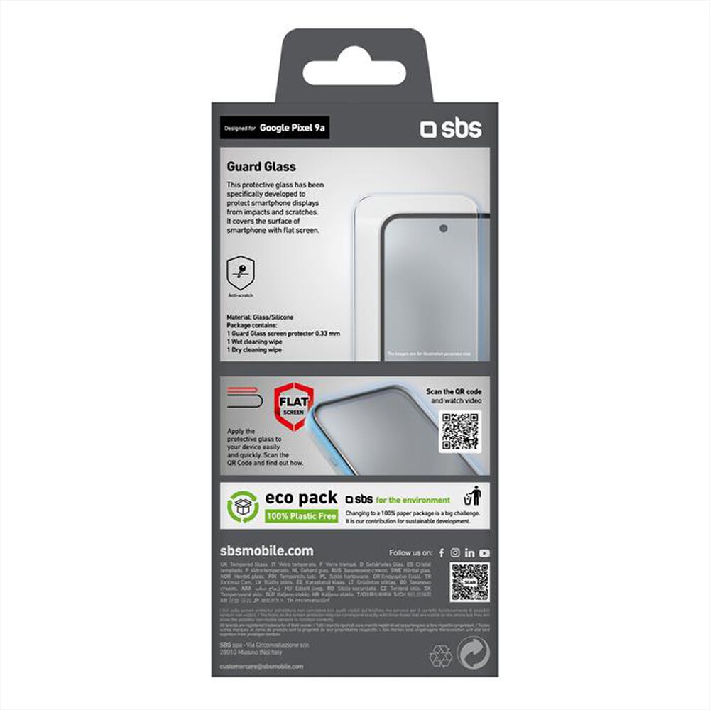 Immagine del prodotto SBS - Vetro protettivo per  Google Pixel 9a-Trasparente