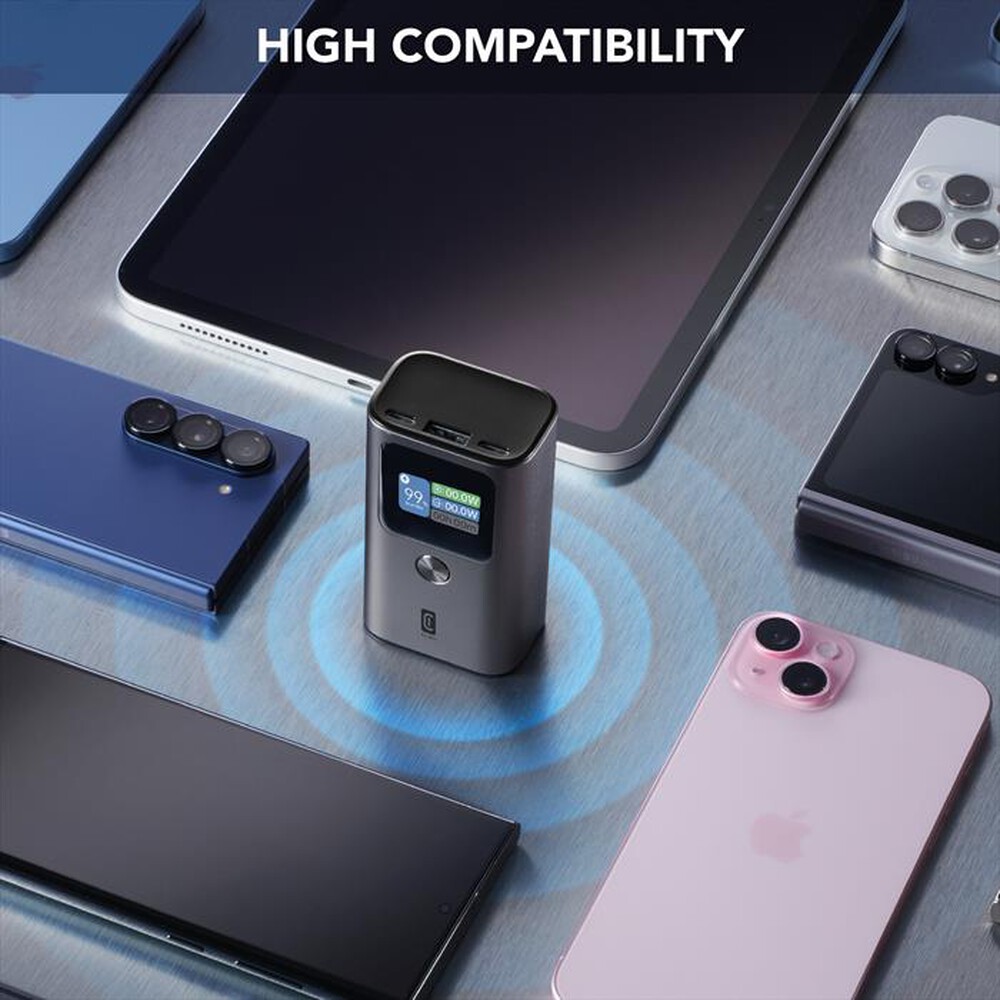 "CELLULARLINE - Power Bank 10000mAh 30W display LCD PBULTRON10000D-Nero"