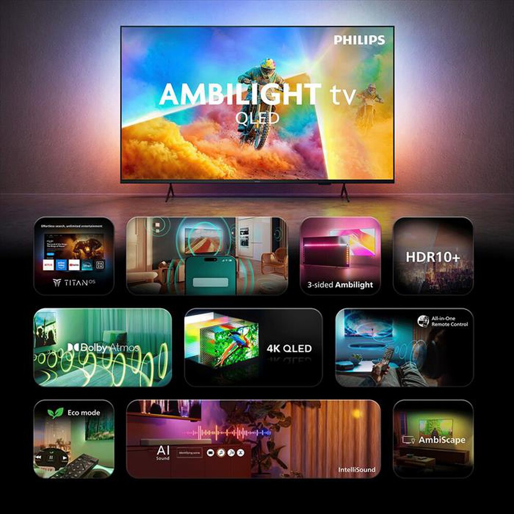 Immagine del prodotto PHILIPS - Smart TV QLED 4K 43" 43PQS8501/12-Black