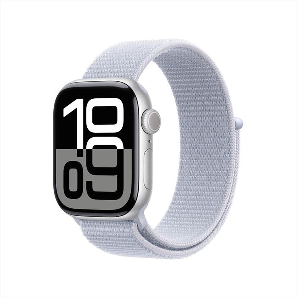 "APPLE - Watch Series 10 GPS 42mm Alluminio-Argento - Sport Loop Blu Cloud"