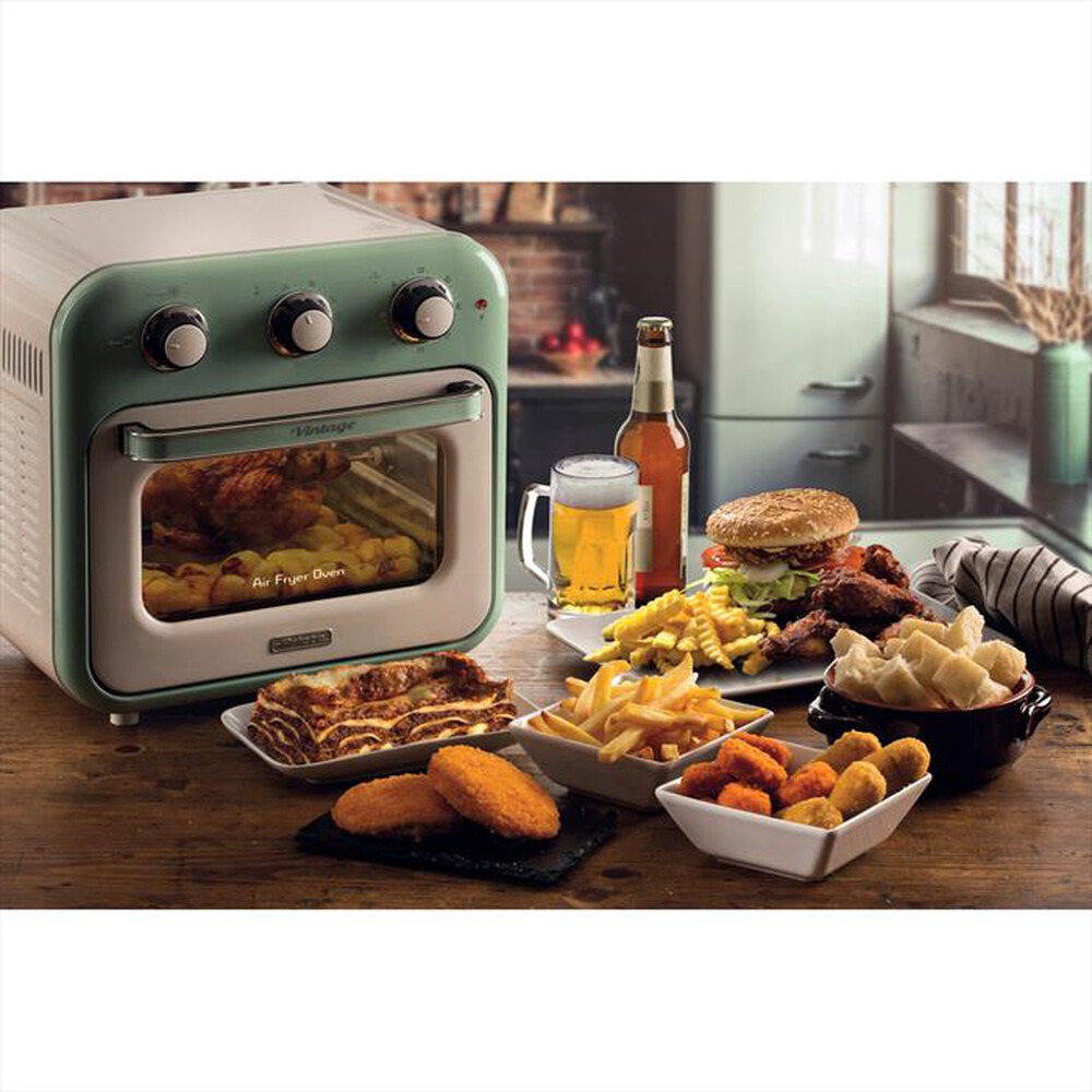 "ARIETE - 4632 VINTAGE FRIGGITRICE AD ARIA E FORNO 16L-Verde"