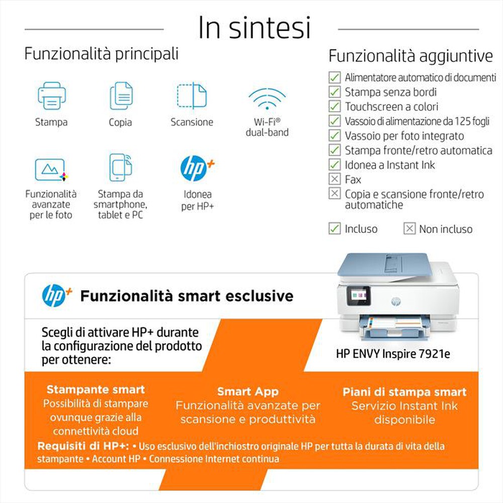 "HP - ENVY 7921E 3 MESI DI INCHIOSTRO CON HP+"