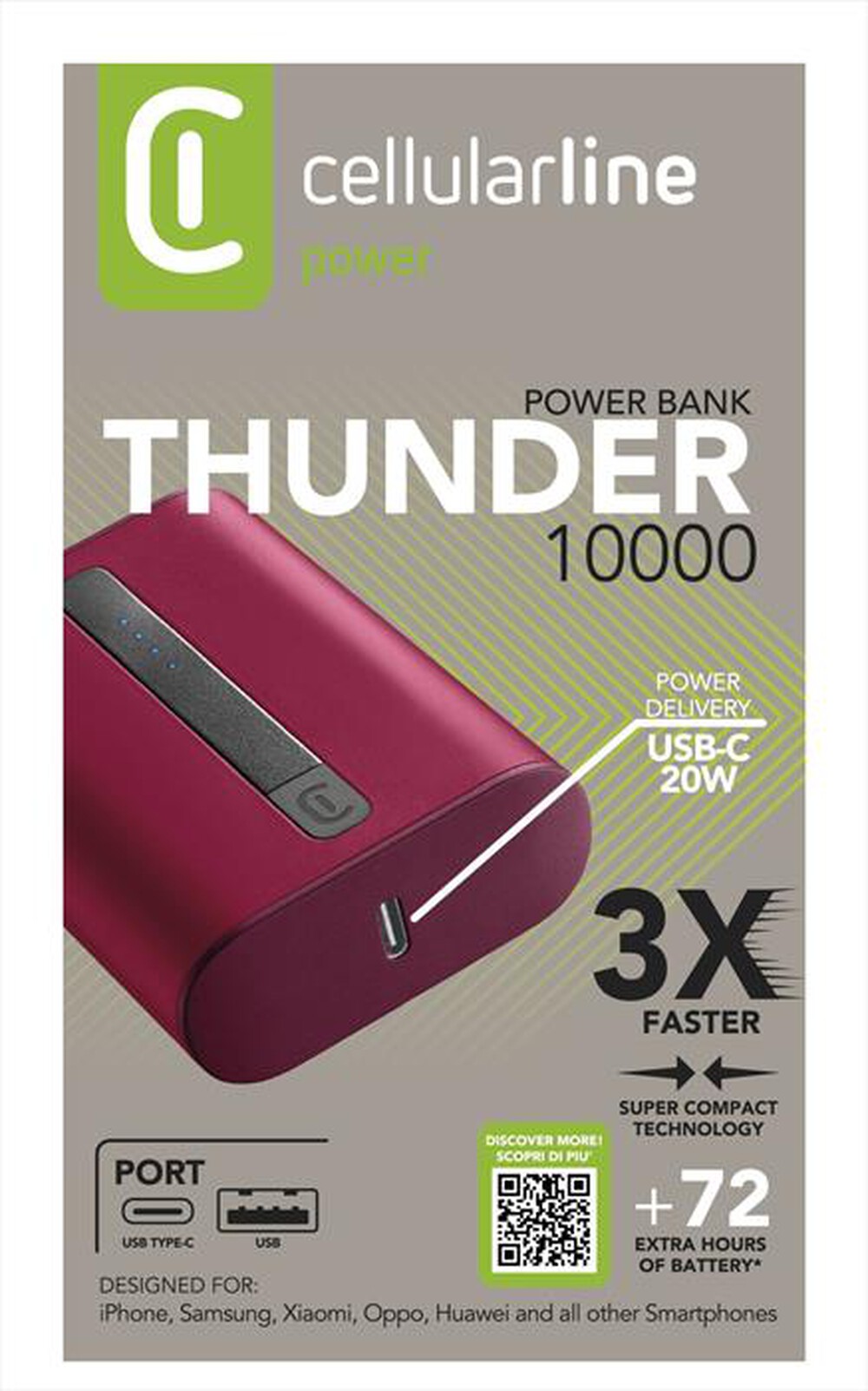 "CELLULARLINE - PBNEWTANK10000R-Rosso"