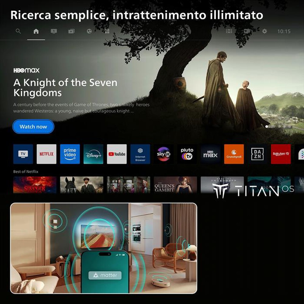 Immagine del prodotto PHILIPS - Smart TV Ambilight OLED 4K 55" 55OLED761/12-Black