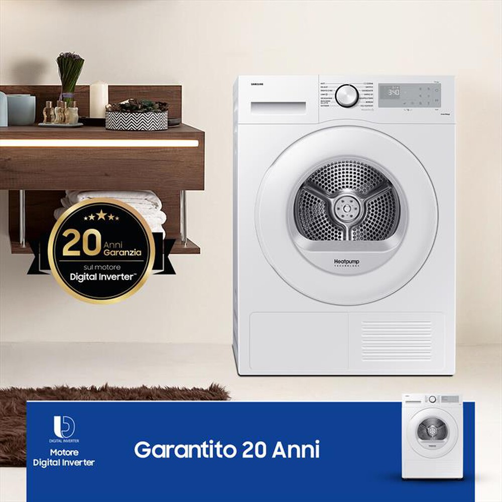"SAMSUNG - Asciugatrice DV90CGC2A0THET 9 Kg Classe A+++-bianco"