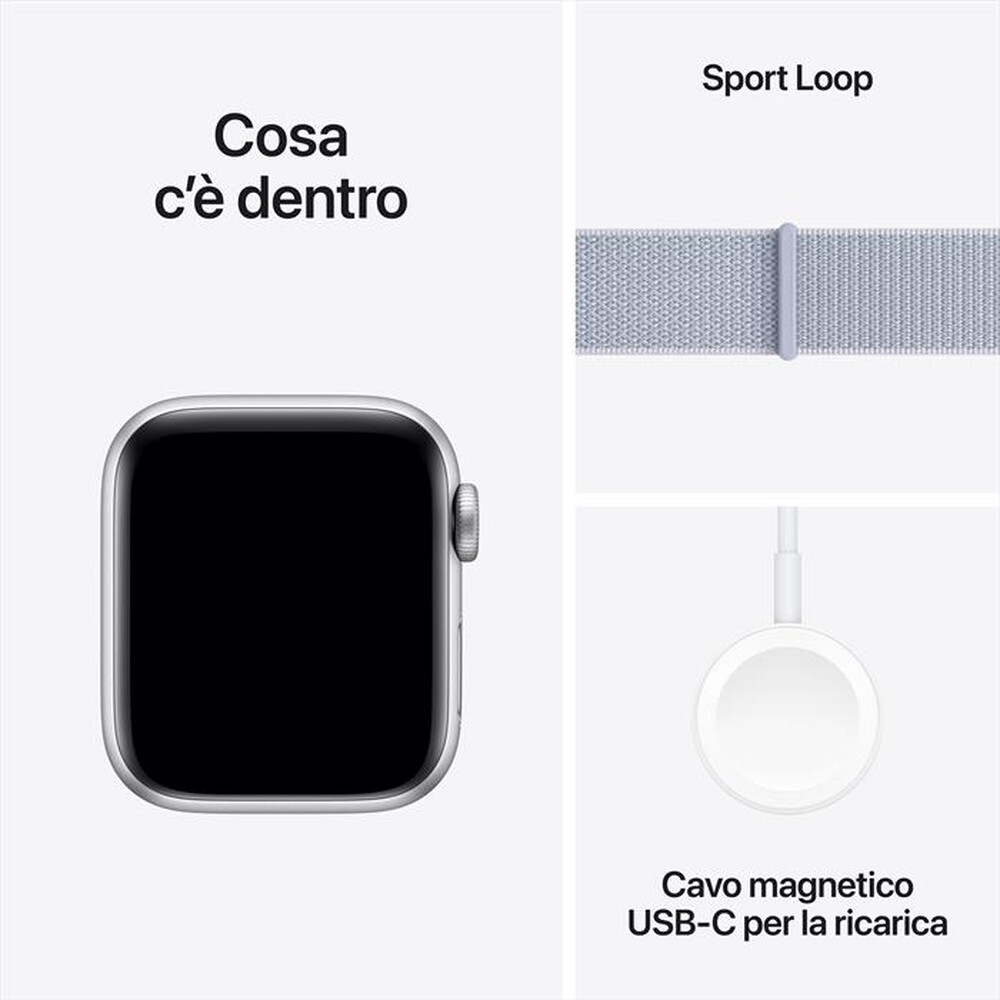 Immagine del prodotto APPLE - Watch SE GPS 40mm Cassa Alluminio-Argento - Sport Loop Azzurro