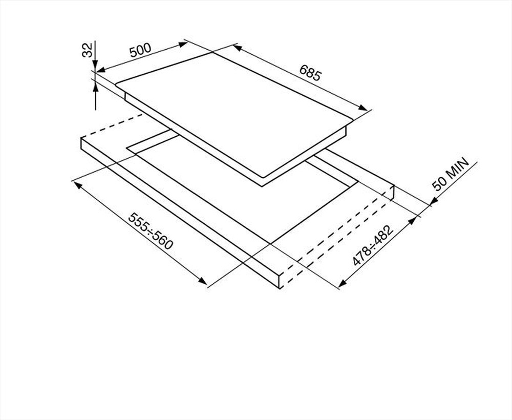 Immagine del prodotto SMEG - Piano cottura a gas SRV876POGH 5 fuochi 68,5cm-Panna