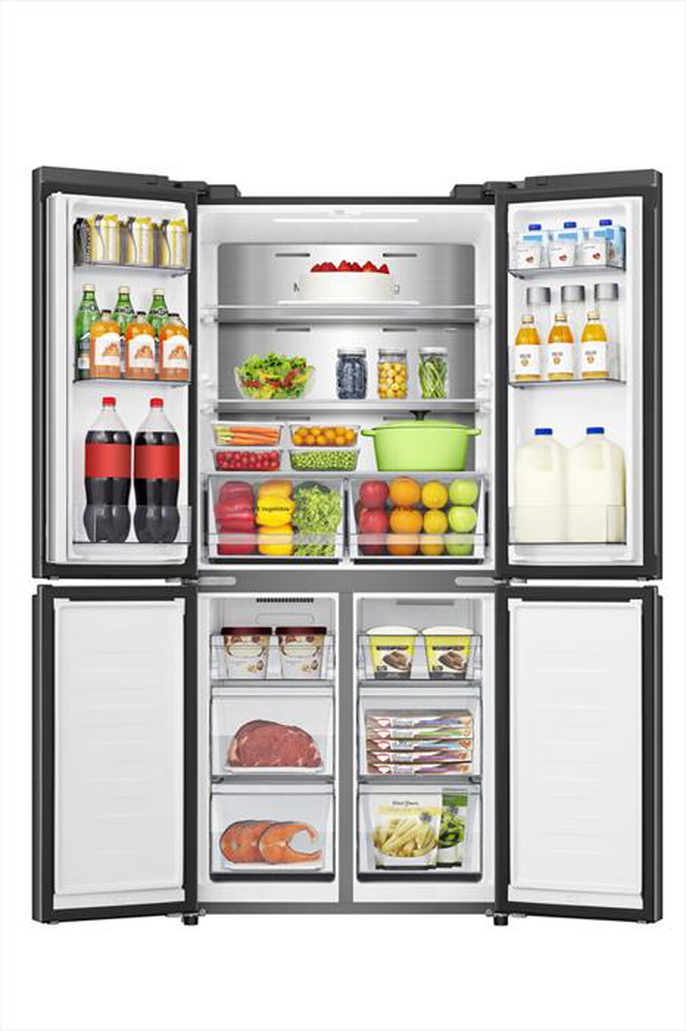 "HISENSE - Frigorifero 4 porte RQ5P470SAFE Classe E 483 lt-Black Inox"