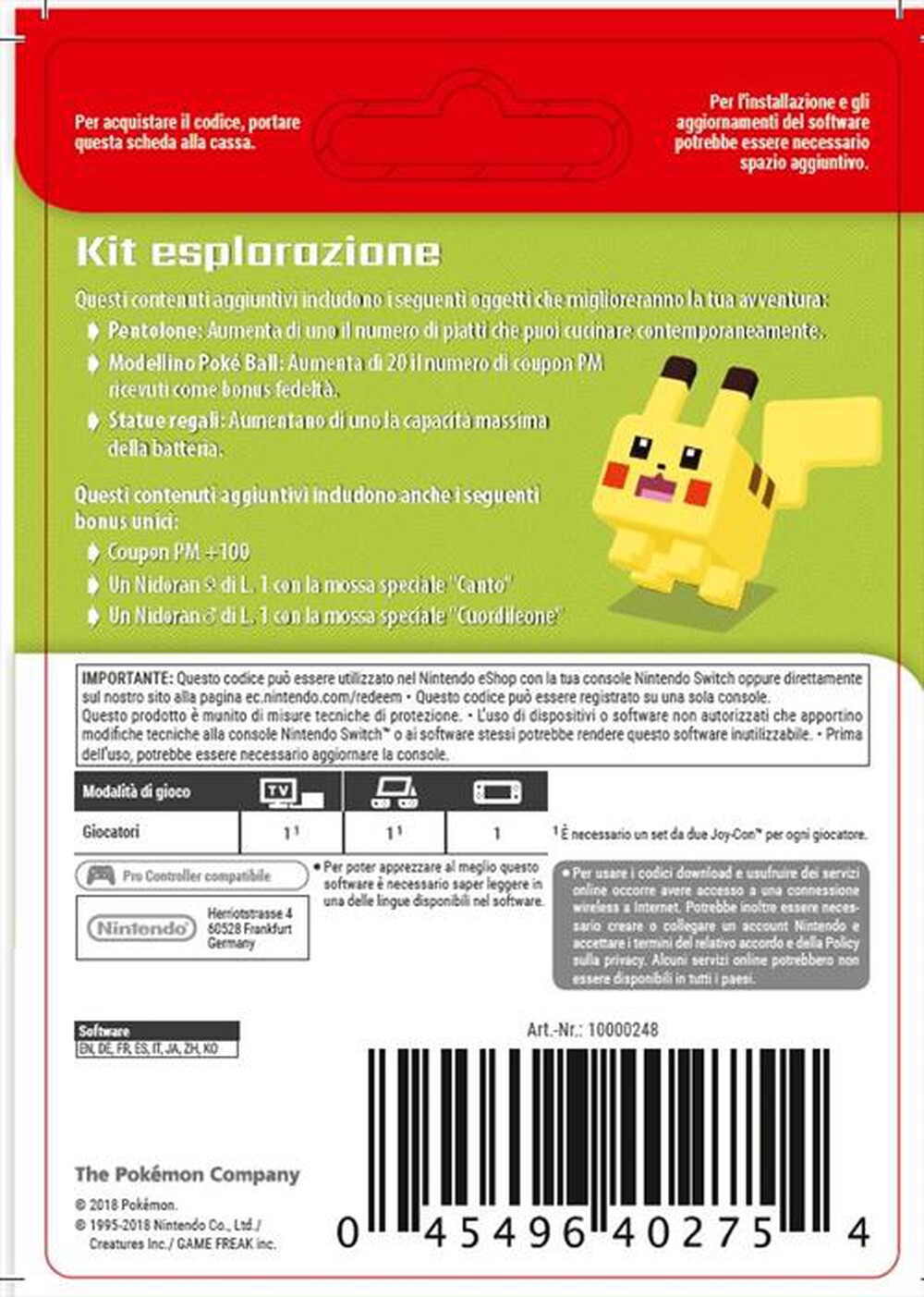 "NINTENDO - Pokémon Quest Kit Esplorazione"