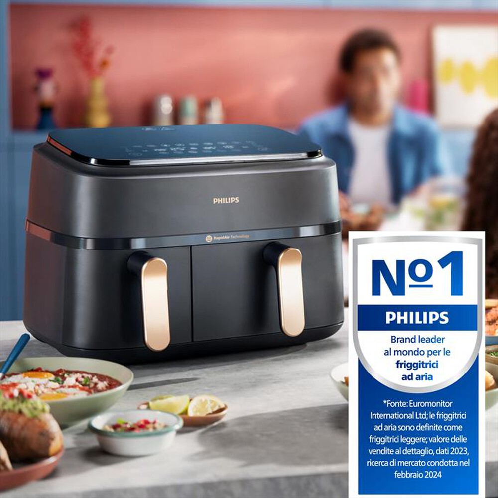 "PHILIPS - Friggitrice AIRFRYER SERIE 3000 DA 9L NA352/00-Nero/Oro"