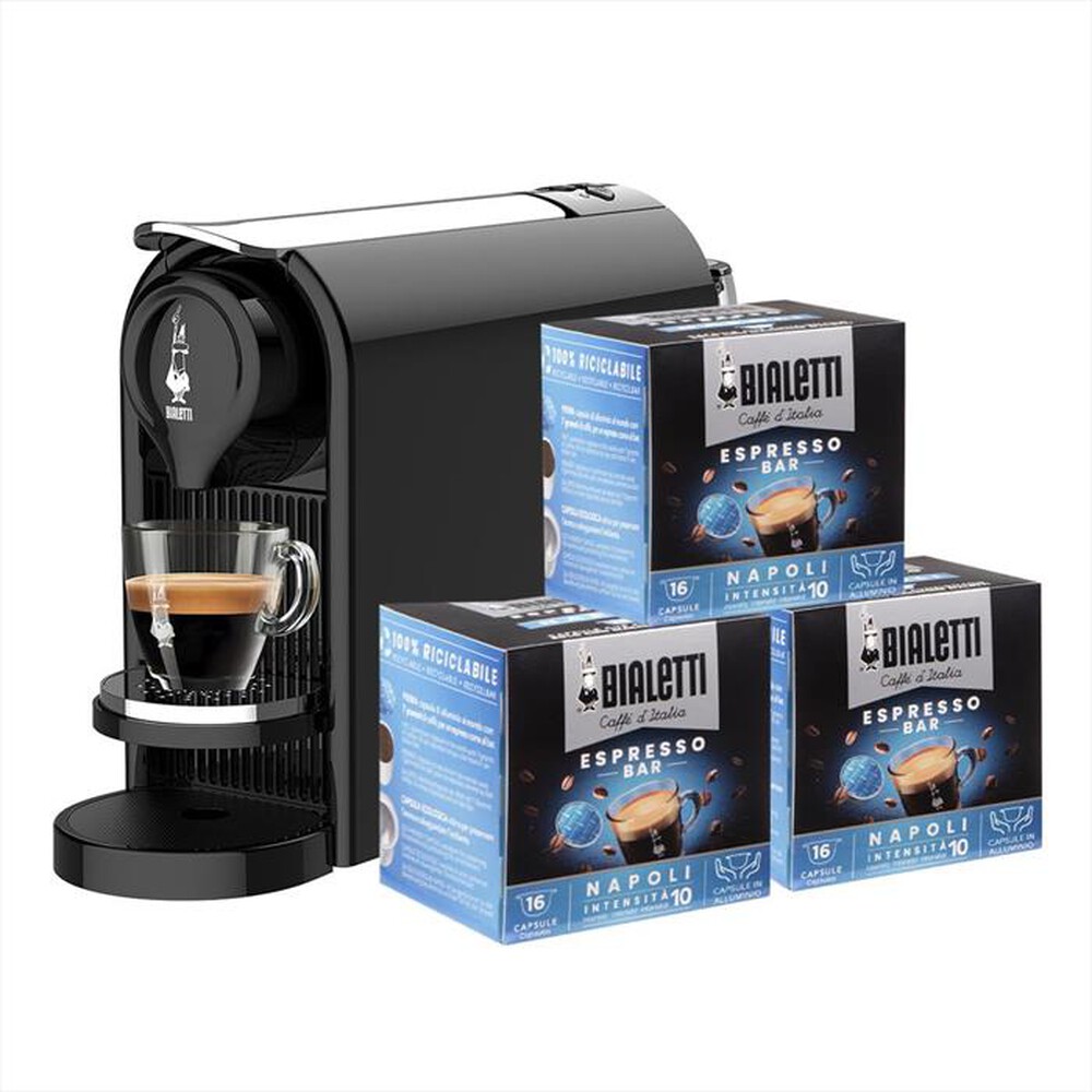 "BIALETTI - Macchina da caffè BUNDLE GIOIA PLUS NERO+48CAPS-nero"