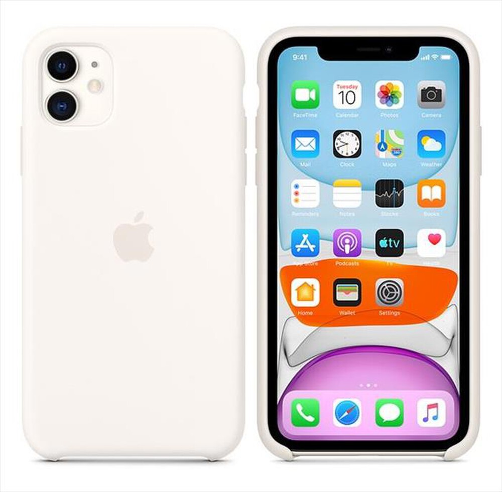 "APPLE - Custodia in silicone per iPhone 11-Bianco panna"