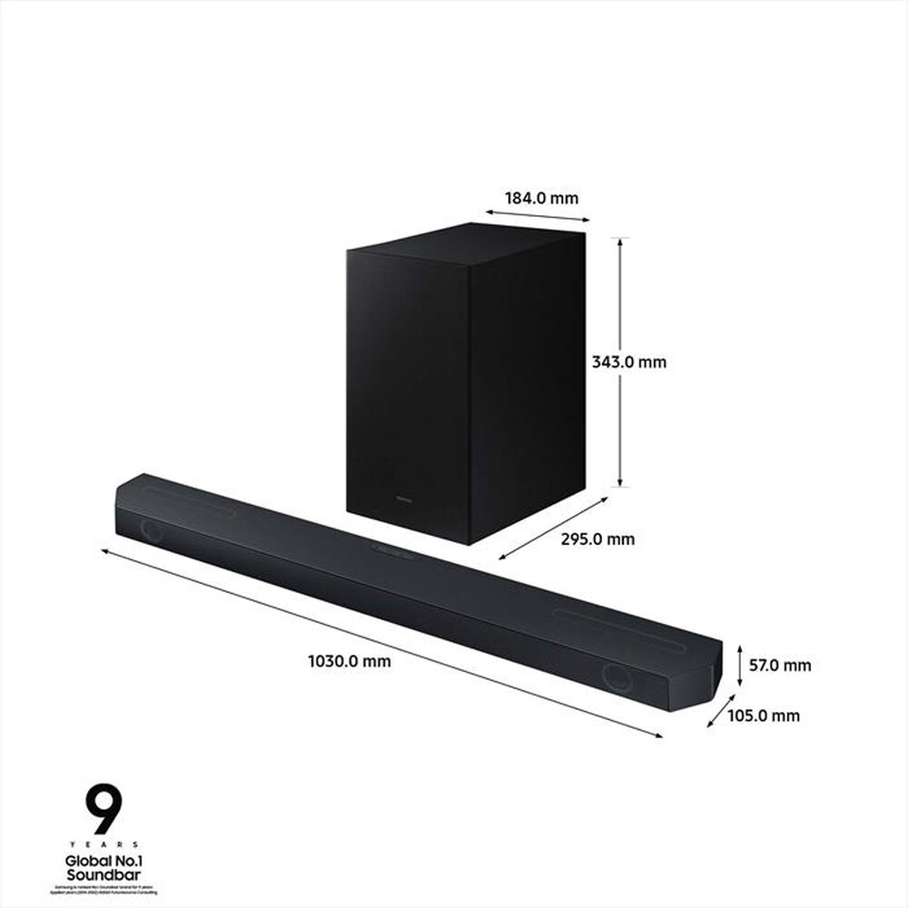 "SAMSUNG - Soundbar HW-Q600C/ZF Serie Q-BLACK"