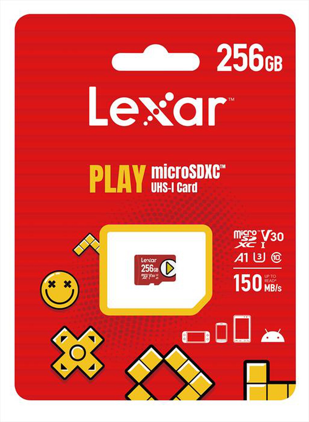 "LEXAR - 256GB PLAY MICROSDX UHS-I-Red"