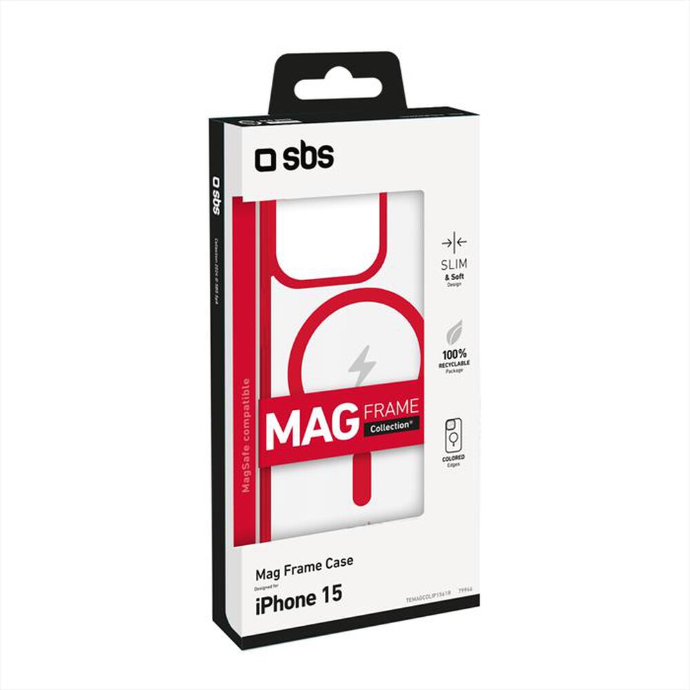 "SBS - Cover Mag Frame iPhone 15 TEMAGCOLIP1561R-Rosso"
