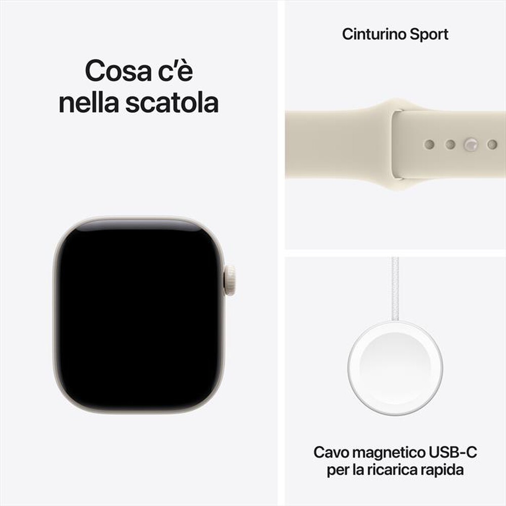 Immagine del prodotto APPLE - Watch Series 12 GPS + Cellular 42mm Ceramica Perla-Sport Band Sabbia - M/L