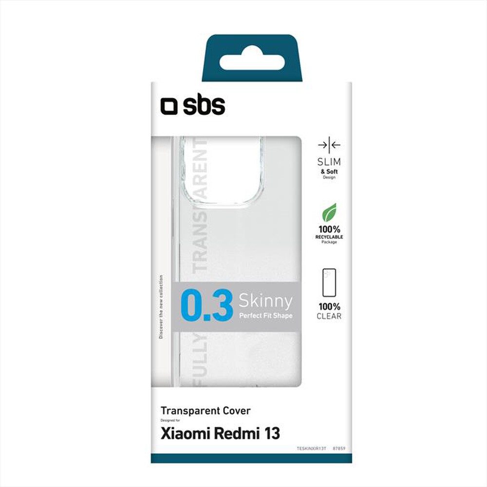"SBS - Cover Skinny TESKINXIR13T per Xiaomi Redmi 13-Trasparente"