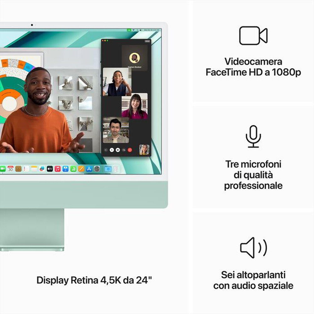 "APPLE - IMAC RETINA 24'' 4.5K M3 CORE 8 CPU 10 GPU 256GB-Verde"