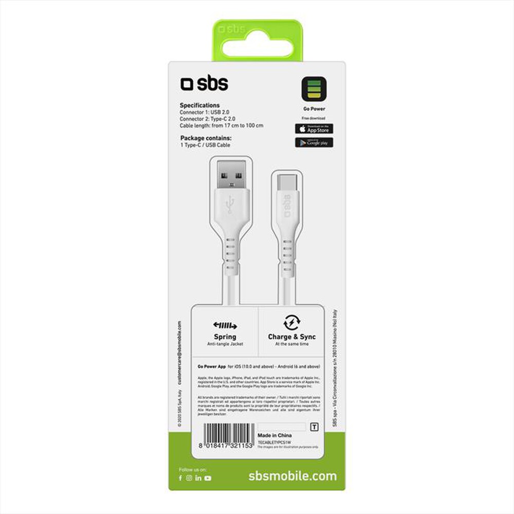 "SBS - TECABLETYPCS1W-Bianco"