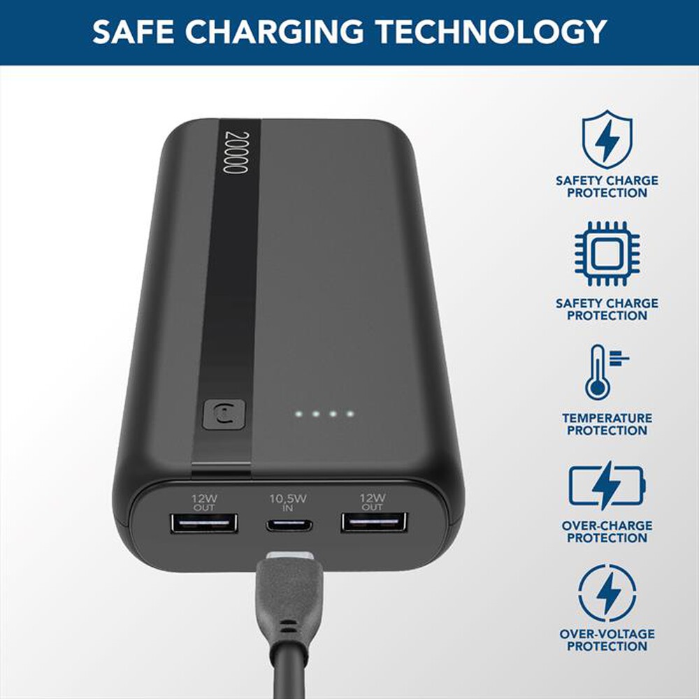 Immagine del prodotto CELLULARLINE - Caricabatterie Portatile PBENTRY20000K-Nero