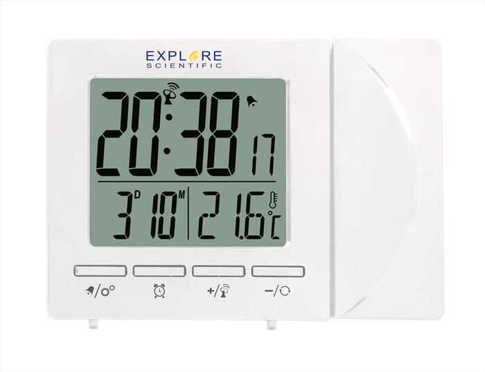 EXPLORE SCIENTIFIC RDP1001 OROLOGIO RADIOCONTROLLATO CON PROIEZIONE White Euronics