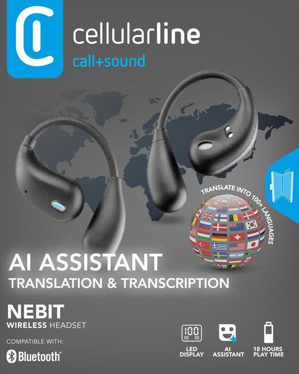 Immagine del prodotto CELLULARLINE - Auricolare TWS NEBIT TRANSLATOR-Black