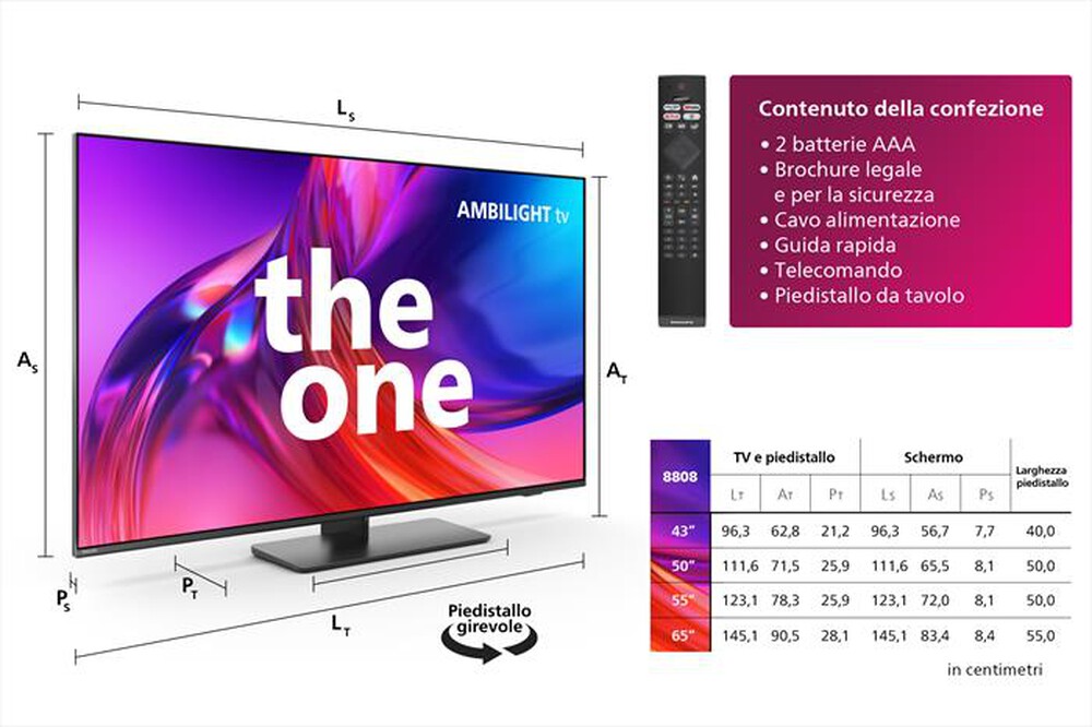 "PHILIPS - Ambilight Smart TV LED UHD 4K 43\" 43PUS8818/12-Antracite"