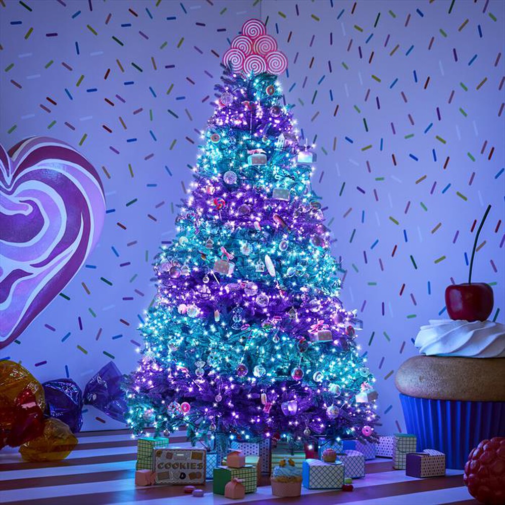 "TWINKLY - Stringa luminosa a forma di stella Candies 100LED-trasparente"