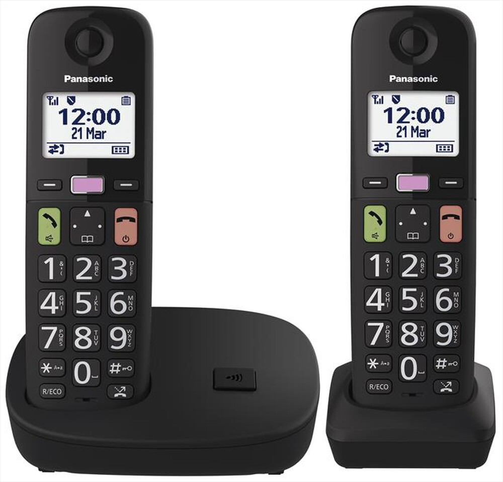 "PANASONIC - Cordless 2 pezzi KX-TGU112EXB-Nero"