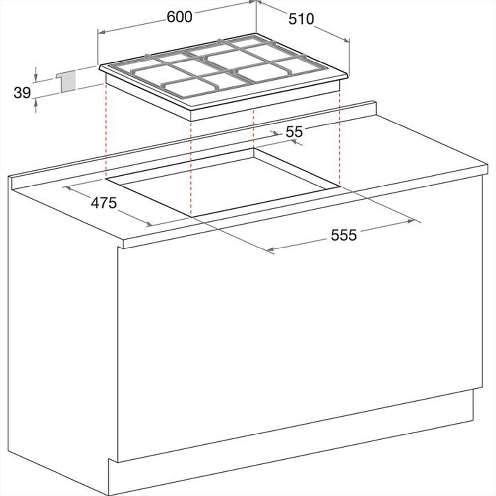"HOTPOINT ARISTON - Piano cottura a gas PCN 640 T (AN) R /HA 4 fuochi-Antracite"