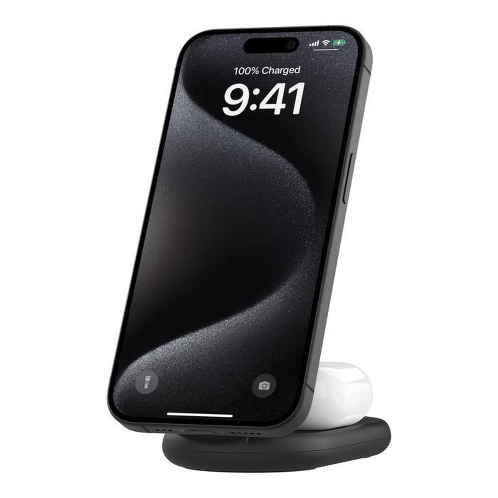 "BELKIN - SUPPORTO DI RICARICA WIRELESS 2IN1 15W QI2-Nero"