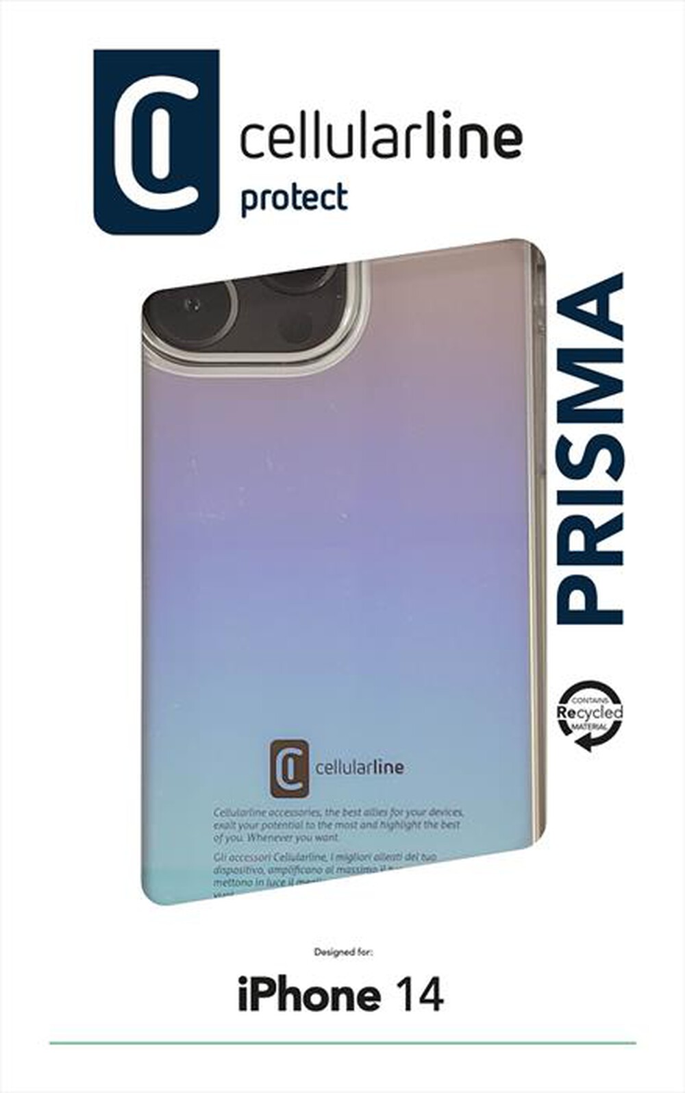 "CELLULARLINE - Cover PRISMA per iPhone 14-Transparent"
