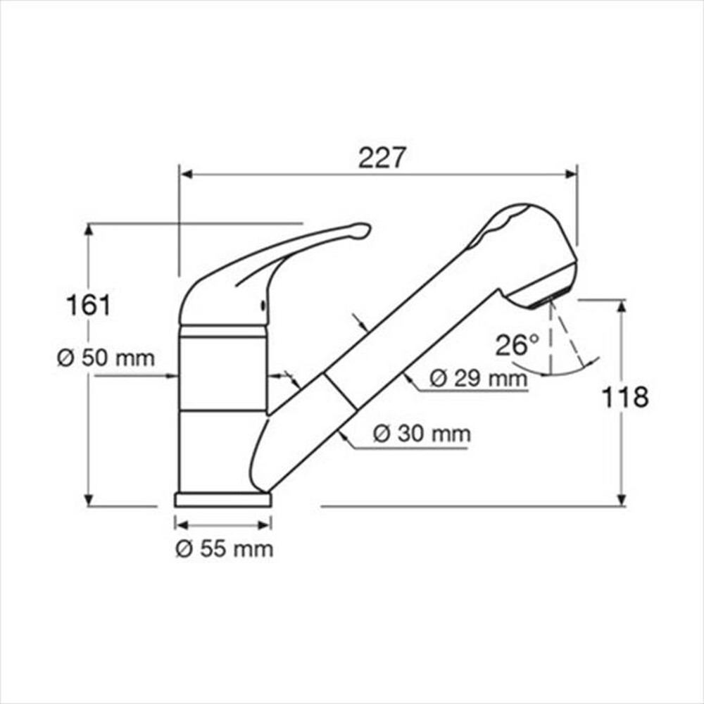 "GLEM GAS - MIXDX Miscelatore con doccetta-INOX"