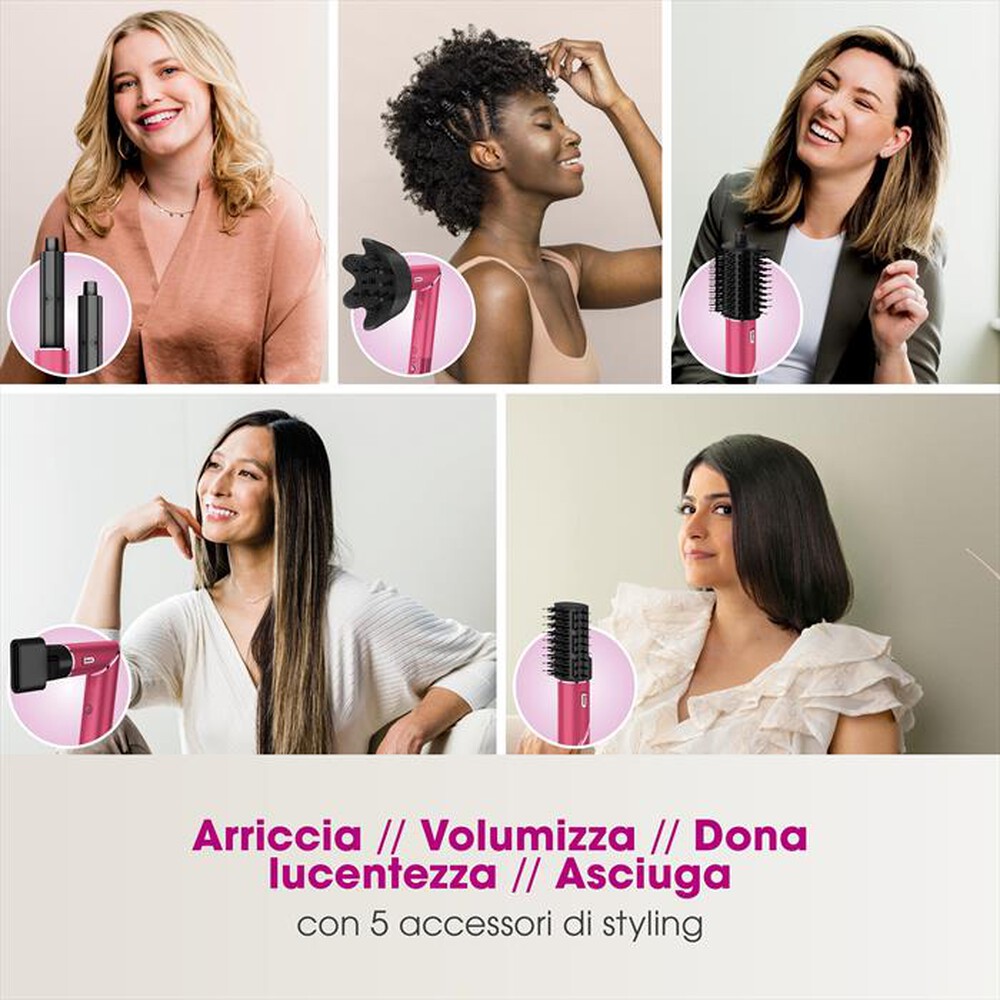 "SHARK - Styler e asciugacapelli FLEXSTYLE LIM ED HD440BPEU-Pink Malibù"