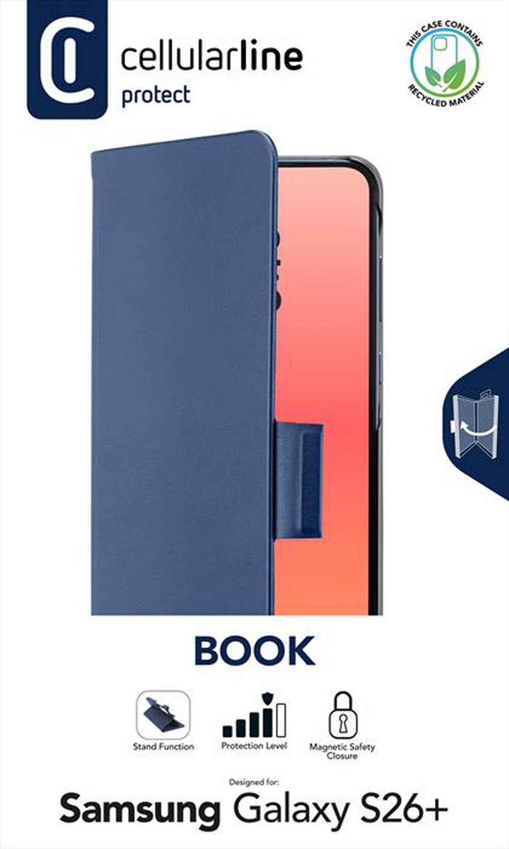Immagine del prodotto CELLULARLINE - Custodia a libro per GALAXY S26+-Blu