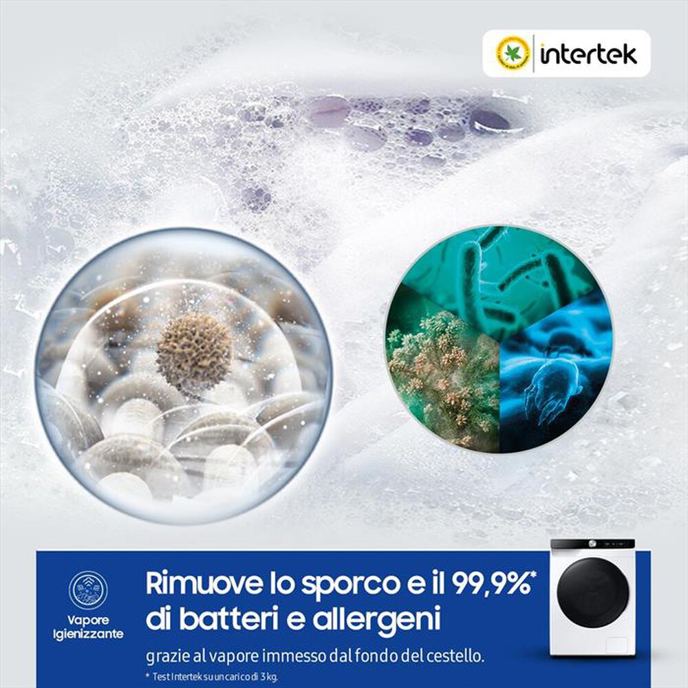 "SAMSUNG - Lavasciuga 11/6 Kg WD11DG6B85BKU3 Classe A-bianca con oblò e display nero"