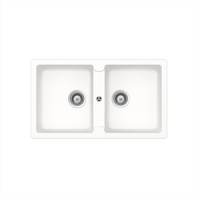 GLEM GAS - Lavello 2 vasche GLU862WH-Bianco Opaco
